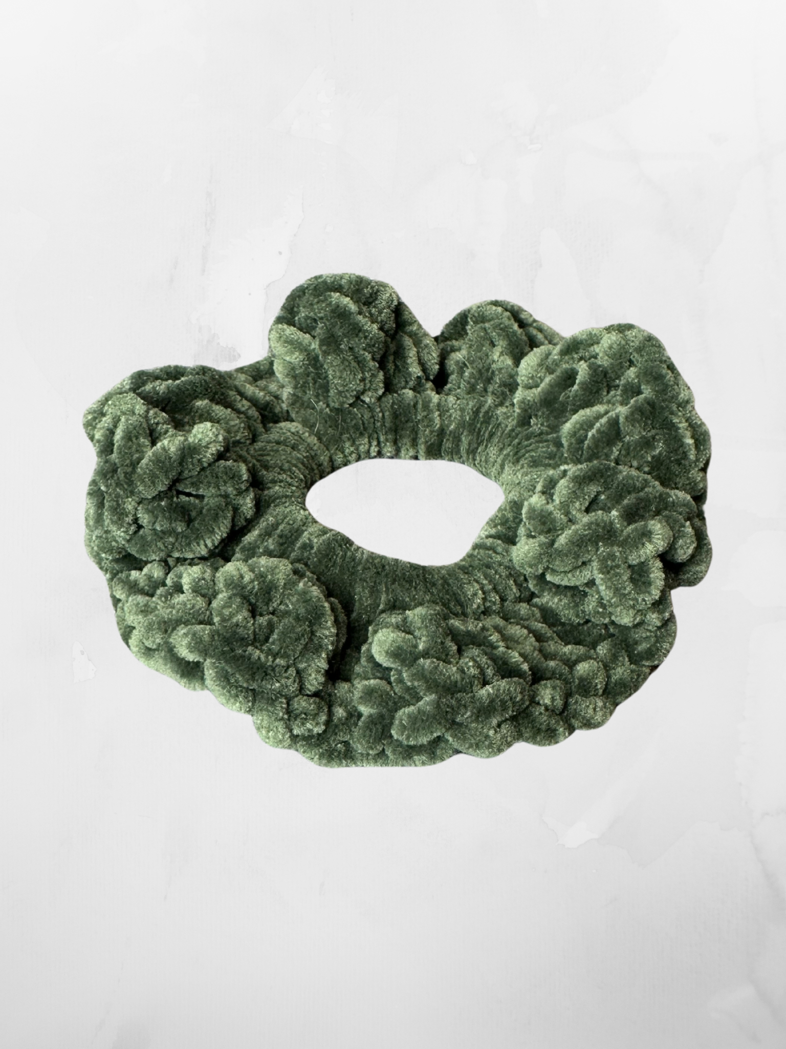 Skogsgrønn heklet scrunchie